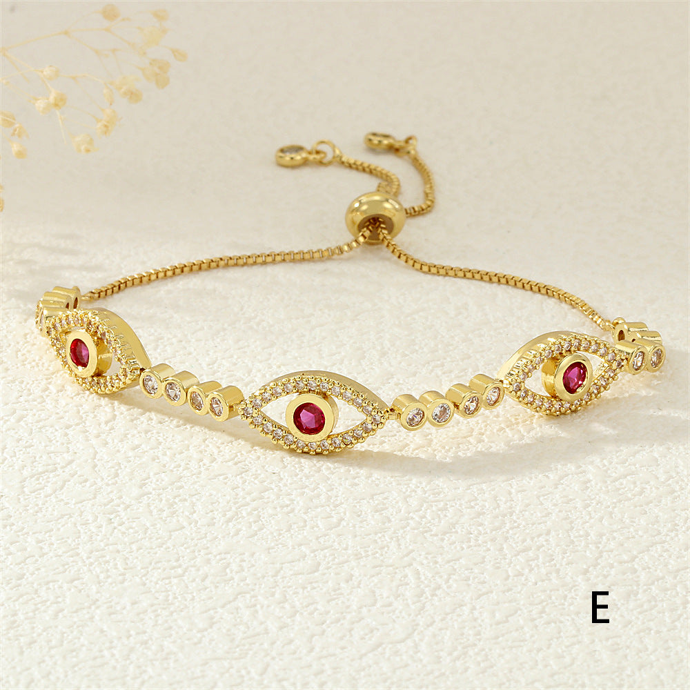 Women's Ornament Copper Plating Inlaid Zircon Adjustable Bracelets