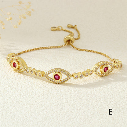 Women's Ornament Copper Plating Inlaid Zircon Adjustable Bracelets