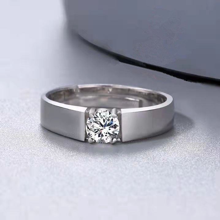 Artificial Diamond Couple Simple Fashion Imitation Rings