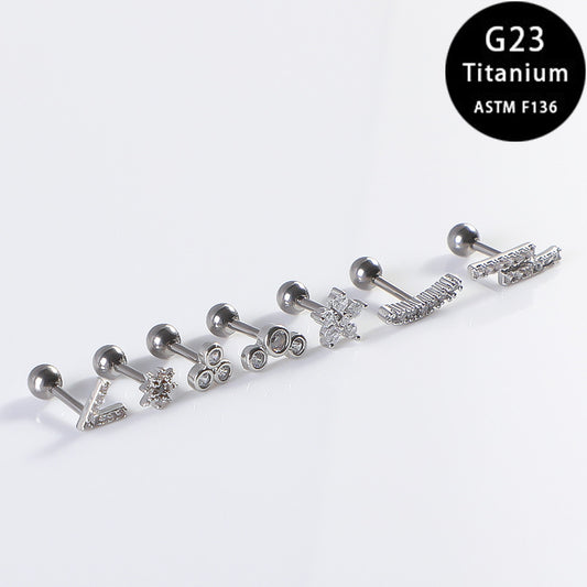 Ear Rivet Bone Pin Accessories Titanium Internal Thread Earrings