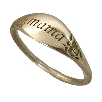 Simple Fashion Letter Flower Holiday Gift Rings