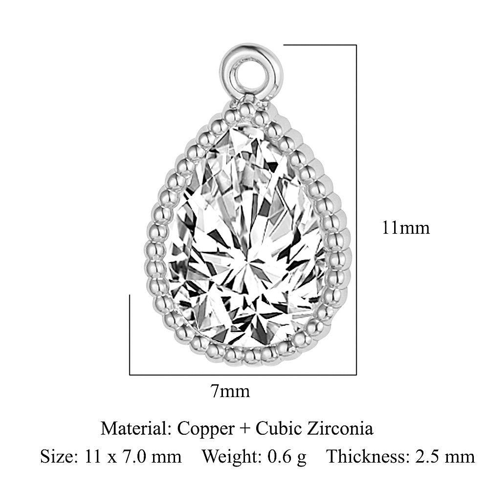 Drop Copper Zircon Square Ornament Accessories Pendants