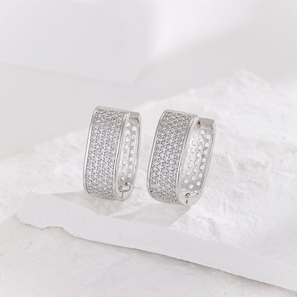 Women's Summer Zircon Rectangular U-shaped Ear Clip Earrings