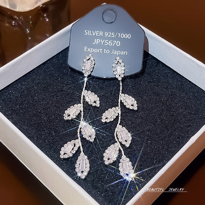 Women's Zircon Tassel High-grade Light Luxury Delicate Earrings