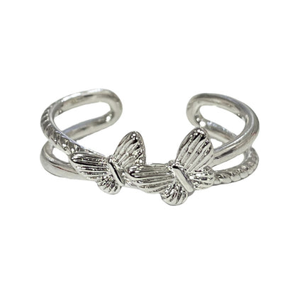 Women's Cool Niche Design Flower Butterfly Style Stylish Opening Rings