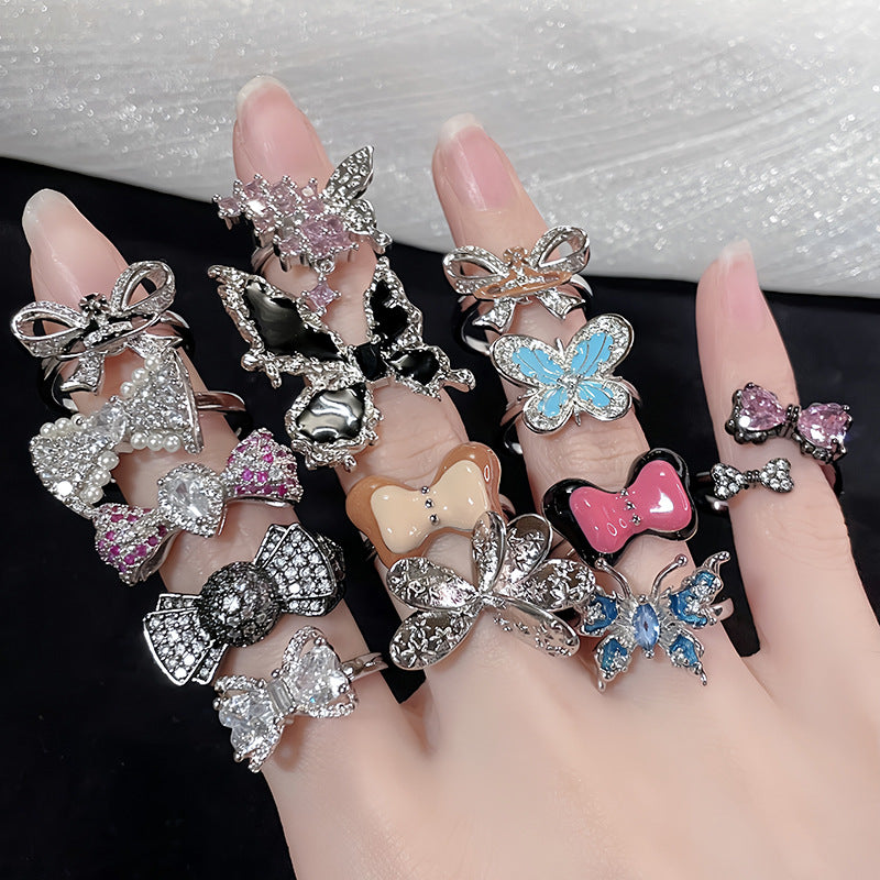 Series Open Full Rhinestone Zircon Fashion Rings