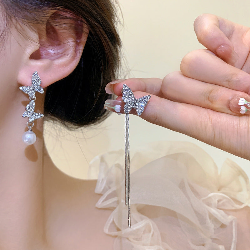 Light Luxury Minority Bow Pearl Graceful Earrings