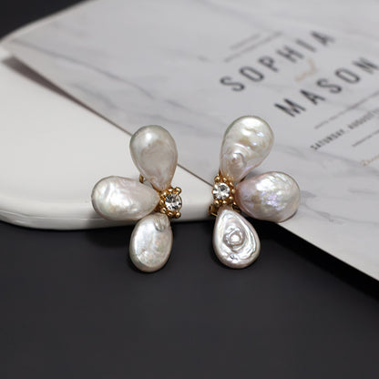 Pearl Natural Baroque Petal Ear Accessory Ornament Earrings