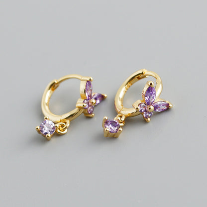 Diamond Sier Ear Clip Gold Personality Earrings