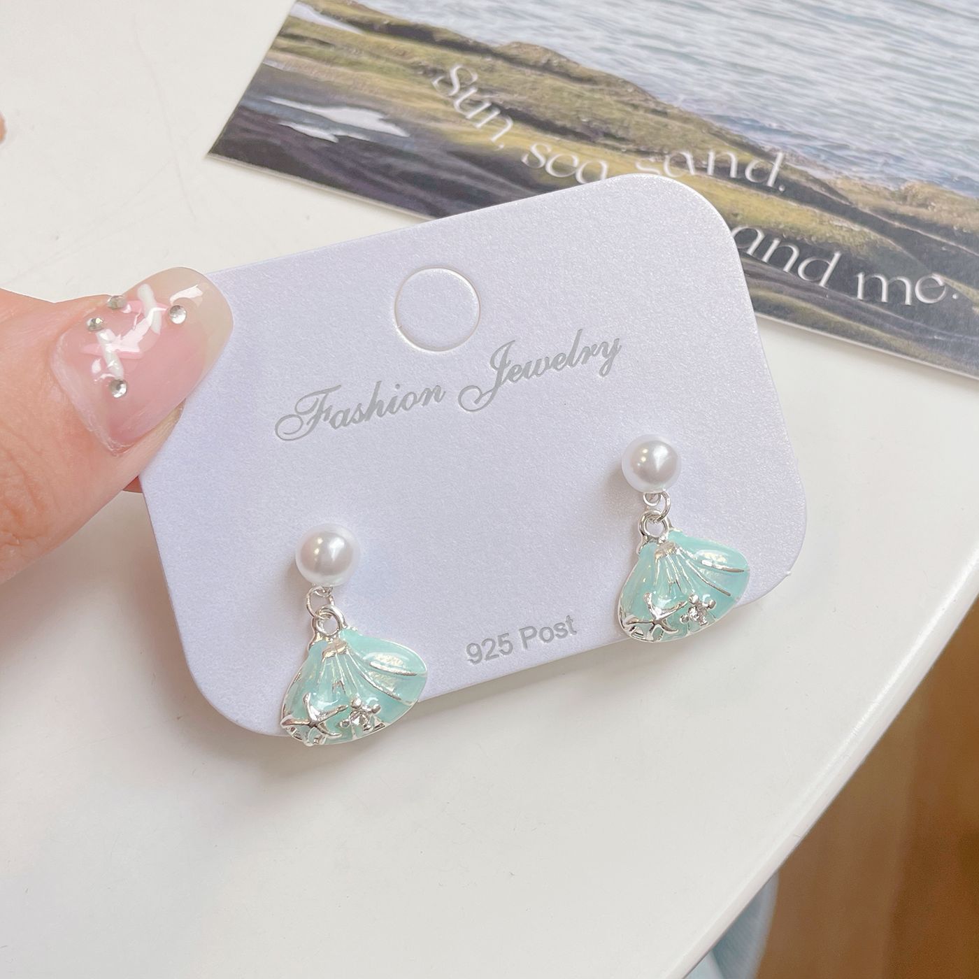 Women's Ocean Cold Shell Sier Needle Simple Earrings