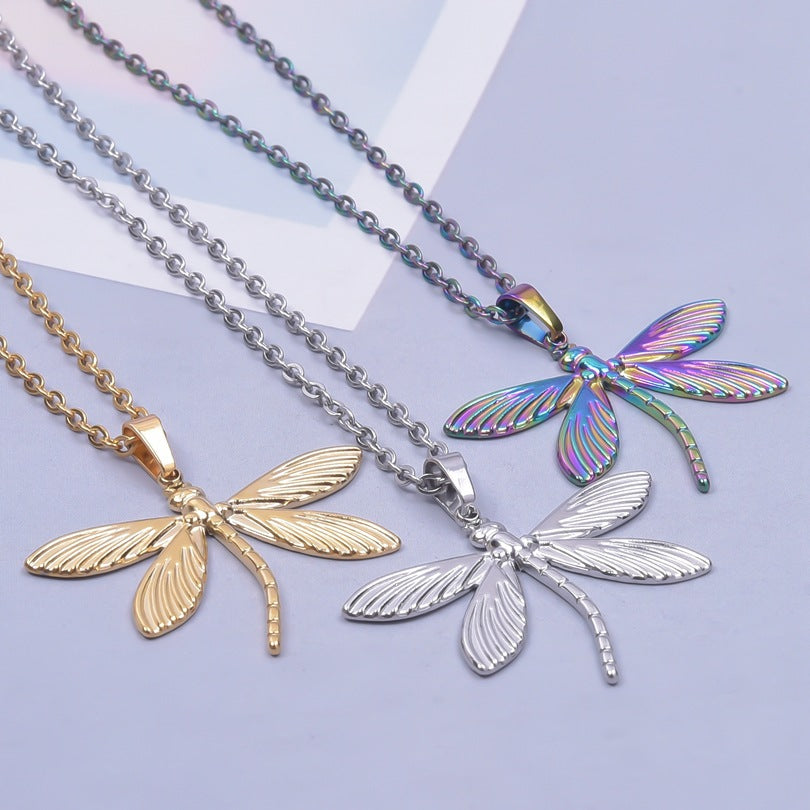 Stainless Steel Dragonfly Ornament Accessories Light Necklaces