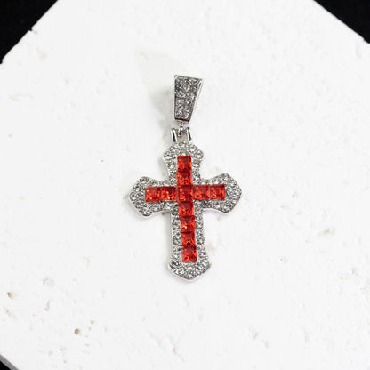 Full Diamond Cross Zircon Hip Hop Trend Personality Sweater Necklaces