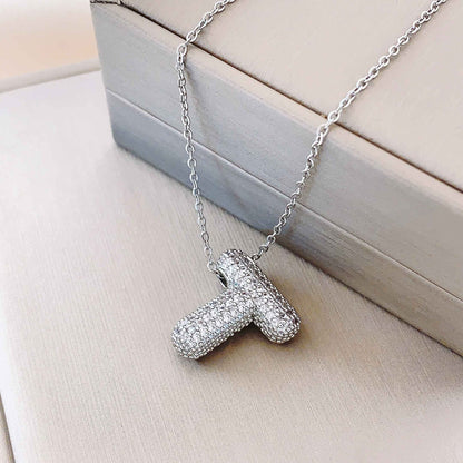 Women's Letter Hip Hop Full Zircon Exquisite Necklaces