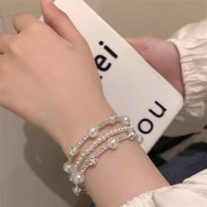 Rhinestone Pearl Female Light Luxury Minority High-grade Exquisite Bracelets