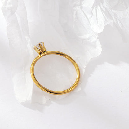 Simple Korean Style Slim Gold-plated Titanium Rings