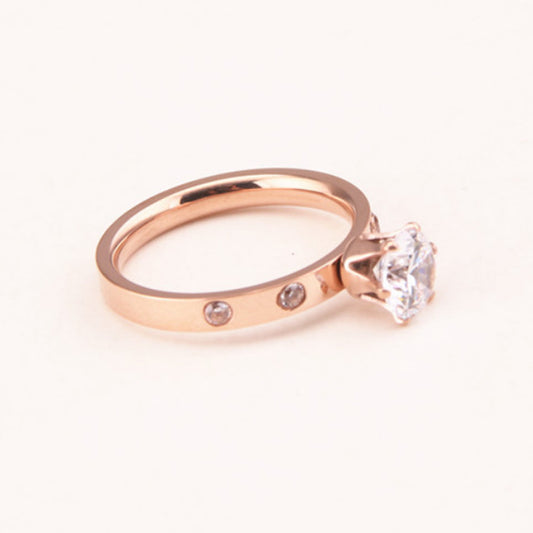 Diamond Titanium Steel Female Fashionable Rose Rings