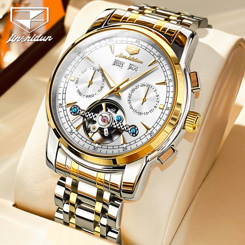 Men's Watch Automatic Multifunctional Waterproof Steel Strap Mechanical Watches