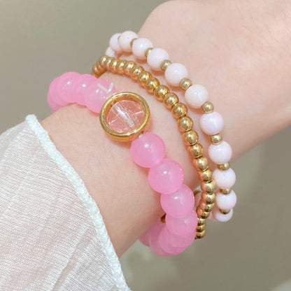 Gradient Color Beads Stringed Stretch Suit Bracelets