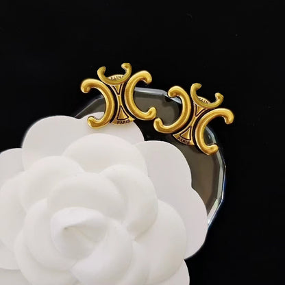 Women's & Men's Quality Collection Trending Rhinestone Letters Sier Earrings