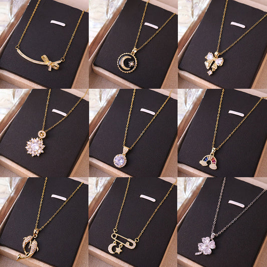 Flower Titanium Steel Female Summer Wild Necklaces