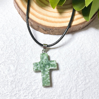 Crystal Cross Fashion Ornament Accessories Leather Rope Pendants