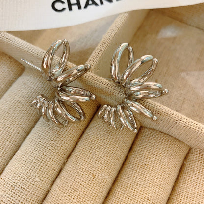 French Gradient Spring Eardrop Shaped Cool Rings