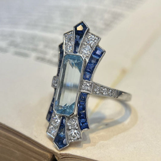 Jewelry Sapphire Classic Palace Style Zircon Rings