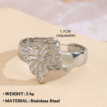 Women's Fashionable Elegant Stainless Steel Love Heart-shaped Rings