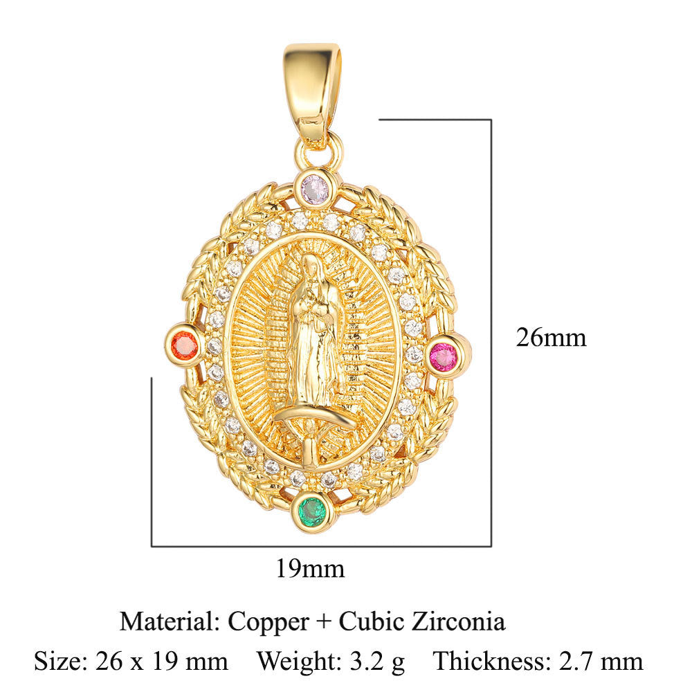 Cross Color Zirconium Copper Zircon Ornament Pendants