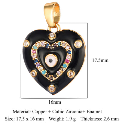 Color Zirconium Copper Micro Inlaid Zircon Pendants