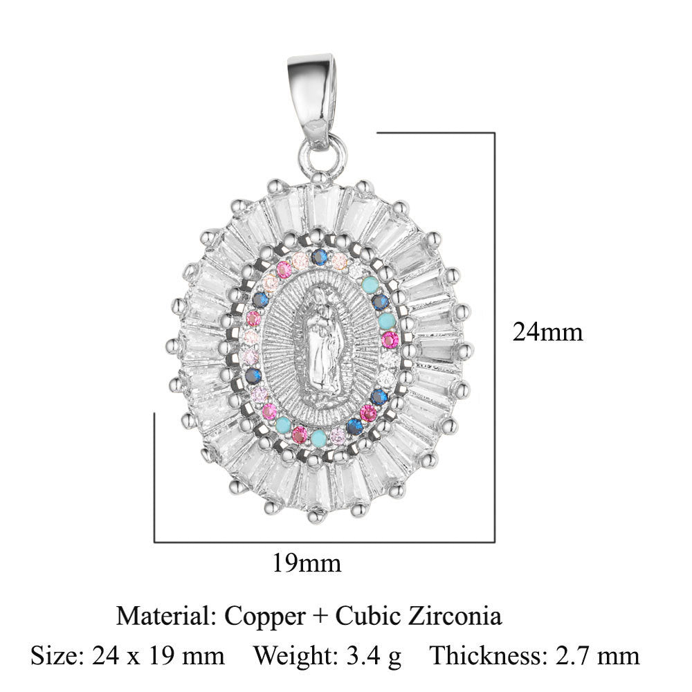 Cross Color Zirconium Copper Zircon Ornament Pendants