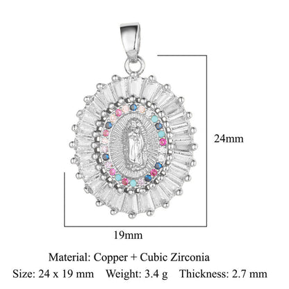 Cross Color Zirconium Copper Zircon Ornament Pendants