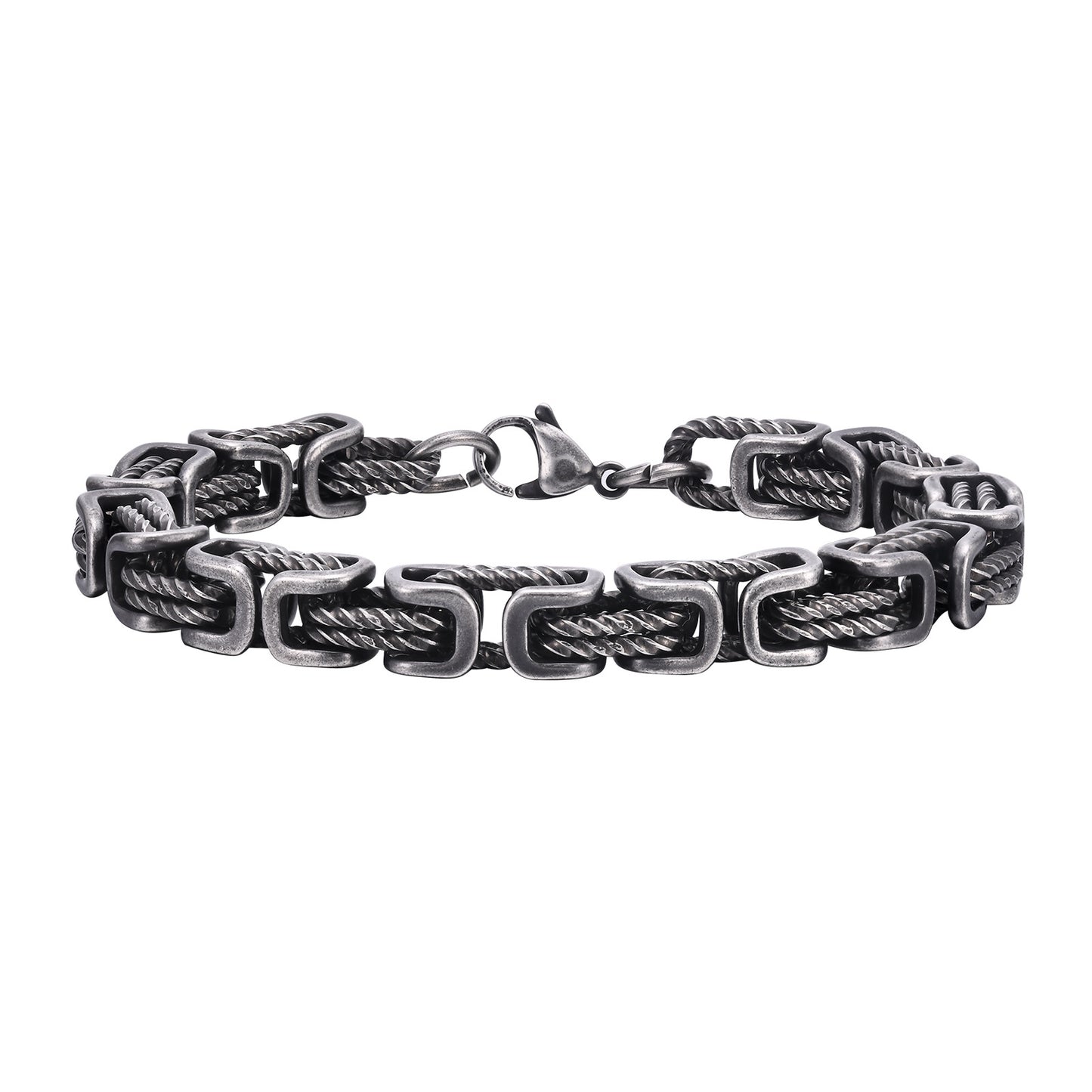 Men's Stainless Steel Byzantine Twist Handmade Chain Bracelets