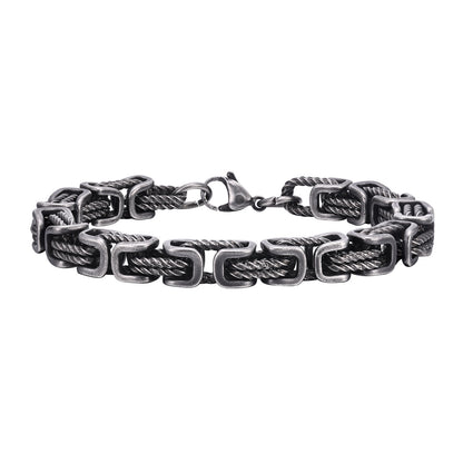 Men's Stainless Steel Byzantine Twist Handmade Chain Bracelets