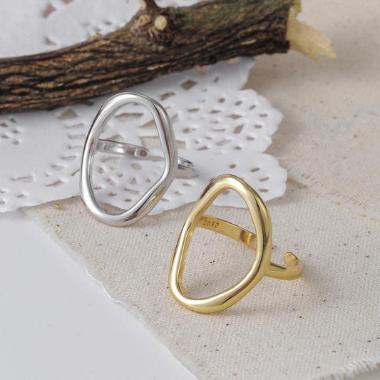 Simple Geometric Irregular Metallic Female Fashion Rings