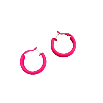 Rose Red Hoop Dignified Generous Style Trendy Elegant Earrings