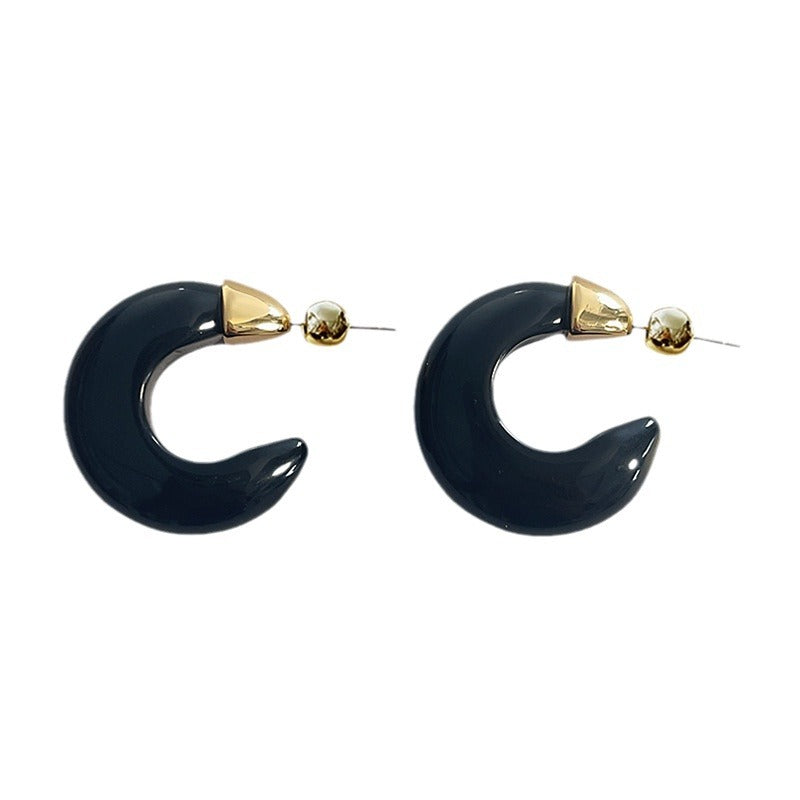 Women's Shaped Stone Agate Sier Light Luxury Minority Design Earrings