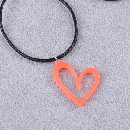 Women's Hollow Heart Acrylic Fresh Valentine's Day Necklaces