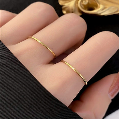 Fine Diamond Round Coil Titanium Steel Female Rings