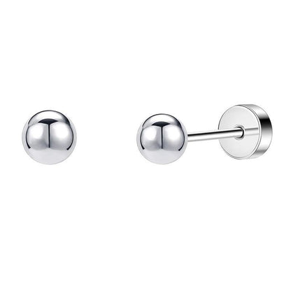 Steel Golden Bean Ear Bone Dumbbell Earrings