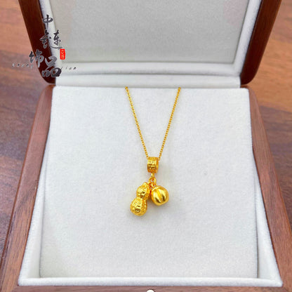 Ancient Method Alluvial Gold Good Persimmon Pendants