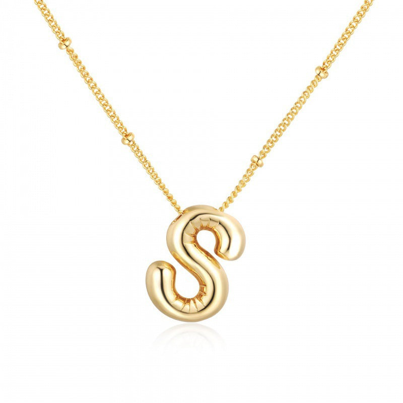 Women's Gold Balloon Glossy English Letter Fashion Pendants