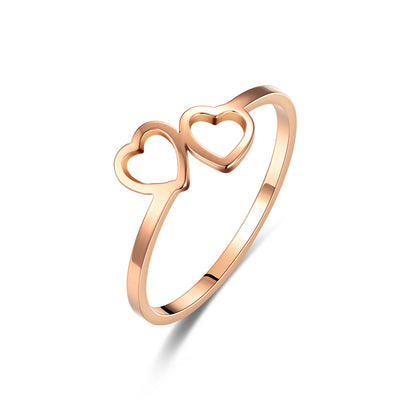 Heart-shaped Female Gold Does Not Fade Special Interest Rings