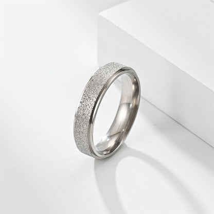 Step Stainless Steel Frosted Female Korean Fashion Couple Rings