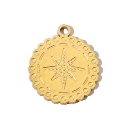 Retro Titanium Steel Female Sun Eyes Pendants