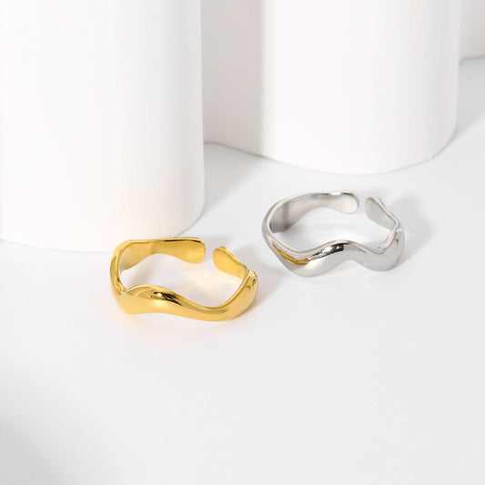 Steel Advanced Sensitive Surface Gold-plated Minimalist Rings