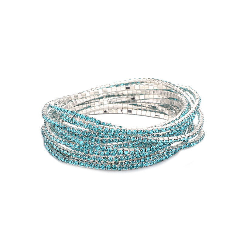 Rhinestone Stretch Bridal Korean Single Row Bracelets