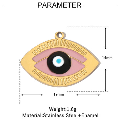 Women's Colorful Oil Titanium Steel Glasses Palm Necklaces