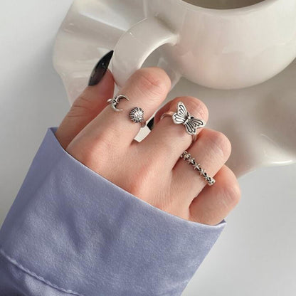Knuckle Creative Retro Star Moon Pieces Rings