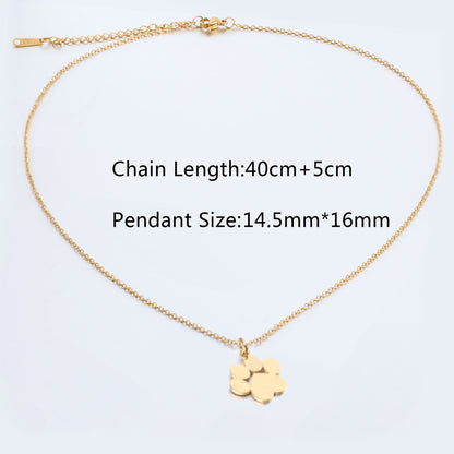 Women's Titanium Steel Creative Pet Cat's Paw Necklaces